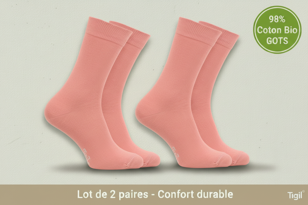 chaussettes opala standard rose glacée
