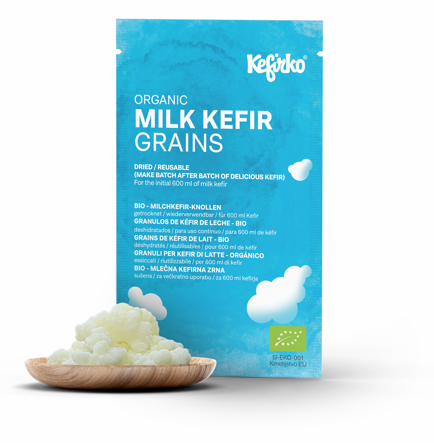 Grains de kéfir de lait bio déshydratés