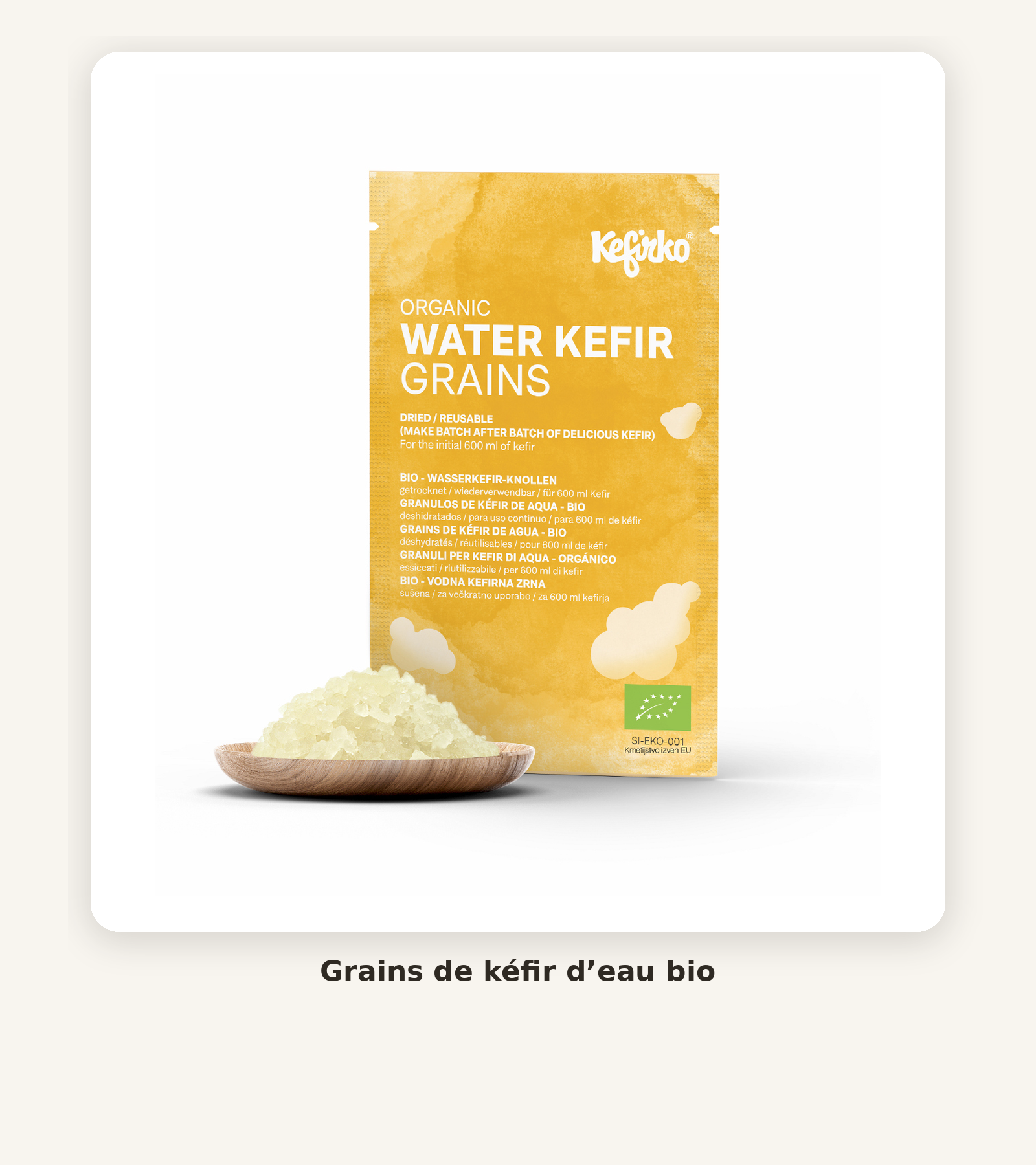 Grains de kéfir d’eau bio déshydratés