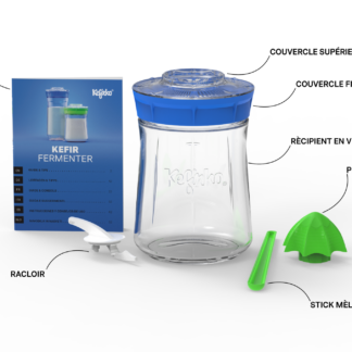 Kit à kéfir ou kombucha 900 ml bleu