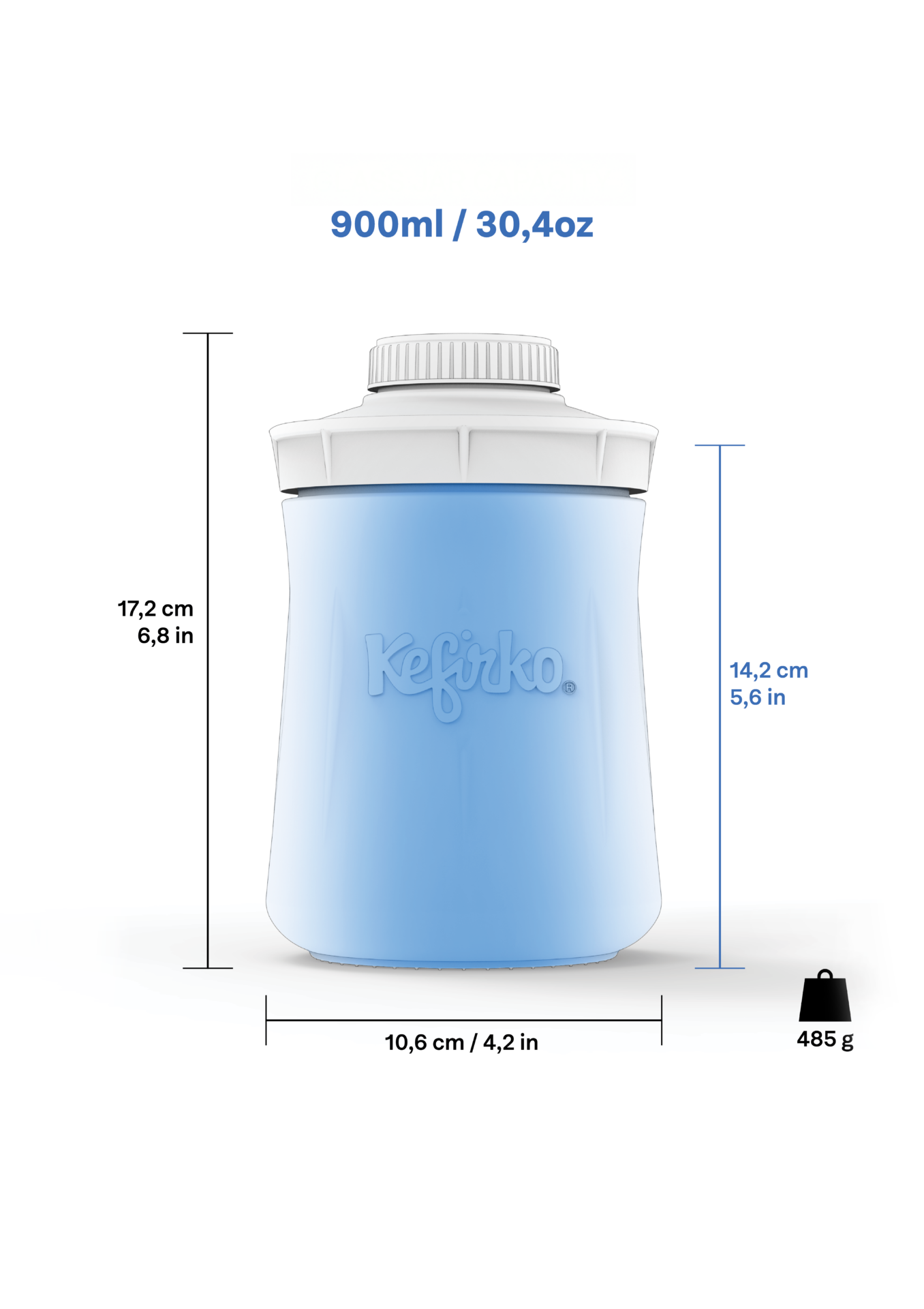 Bocal de seconde fermentation 900ml en verre – Image 3