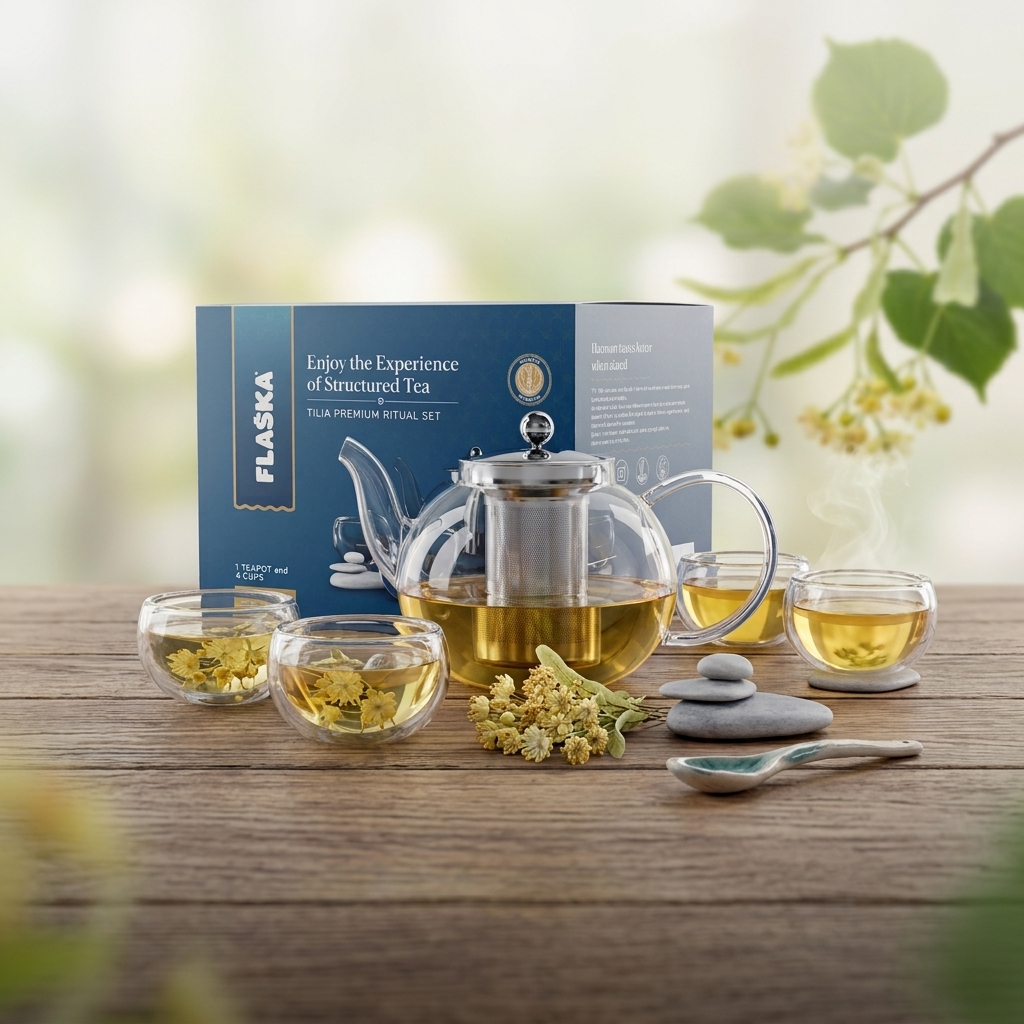 set flaska théière tilia + 4 tasses