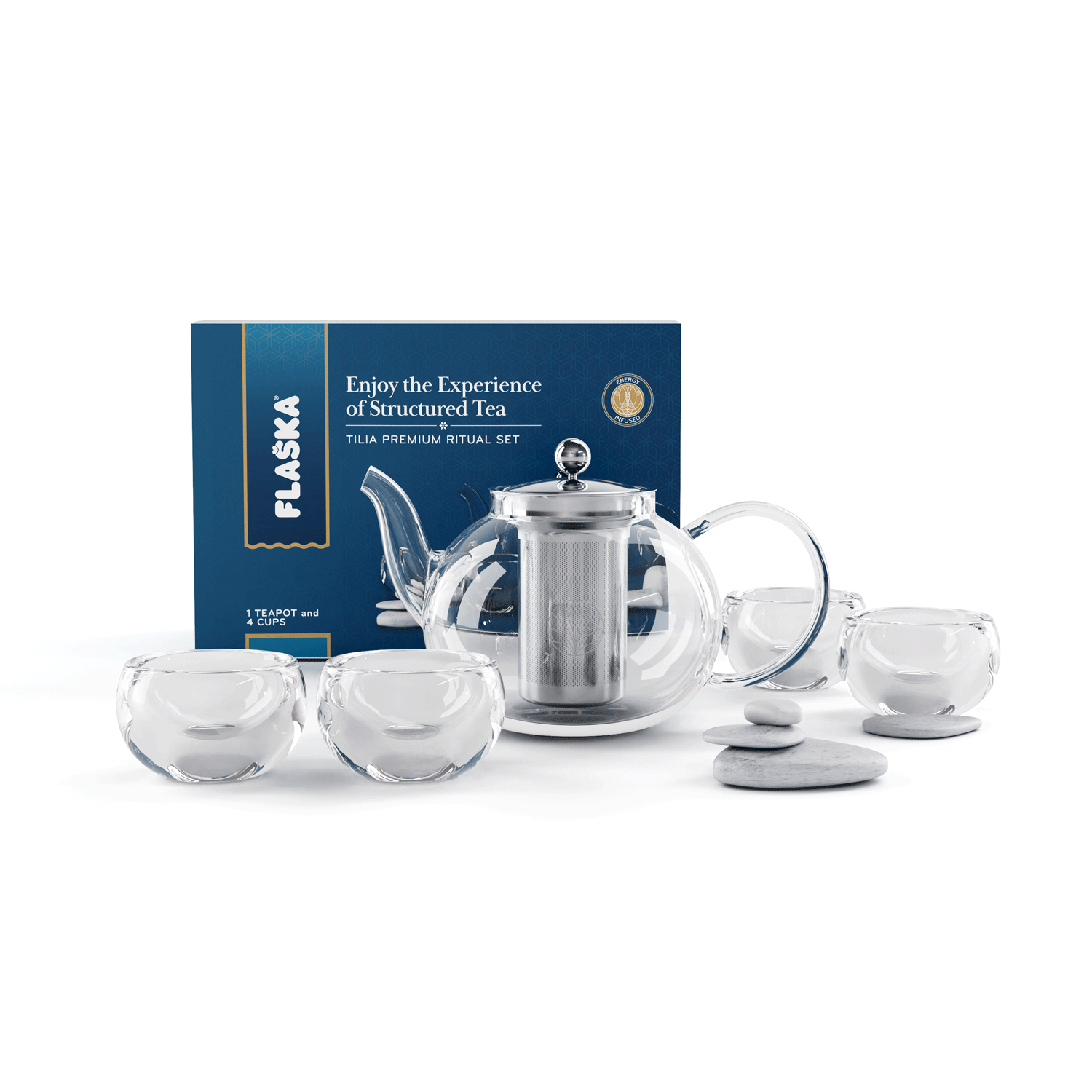 set flaska théière tilia + 4 tasses