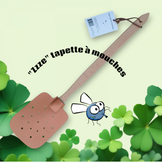 Tapette à mouches en bois et simili cuir