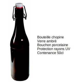Bouteille chopine verre ambré 50cl