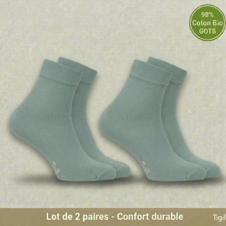 Chaussettes courtes Tigil Opala - Coton biologique GOTS