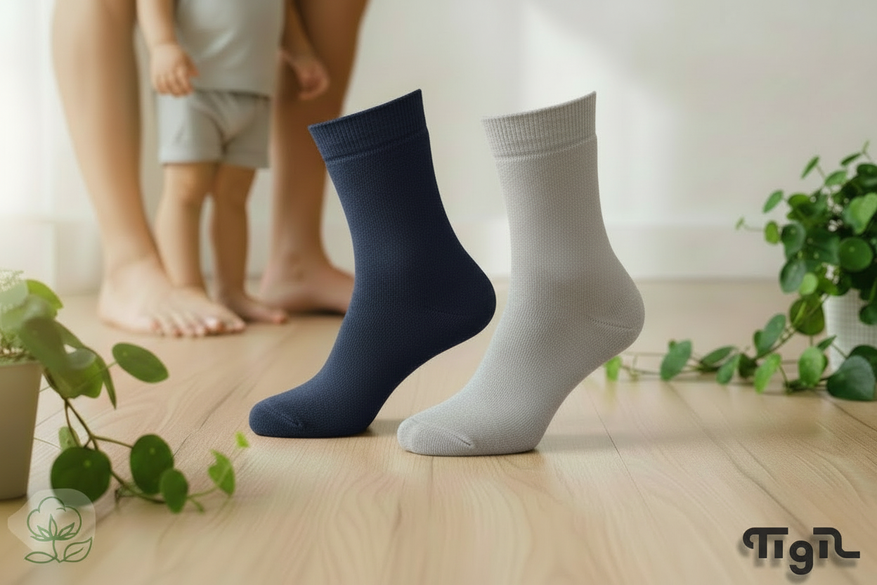 Chaussettes Opala bouclettes intégrales –marine/gris - lot de 2 paires – Image 2