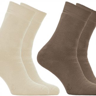 Chaussettes Opala bouclettes intégrales – crème/marron - lot de 2 paires