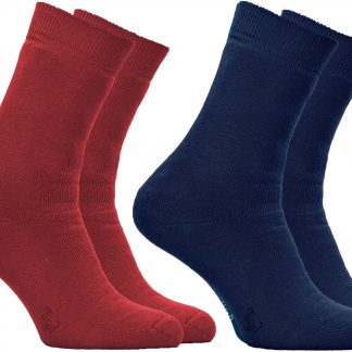 Chaussettes Opala bouclettes intégrales – rouge/marine - lot de 2 paires