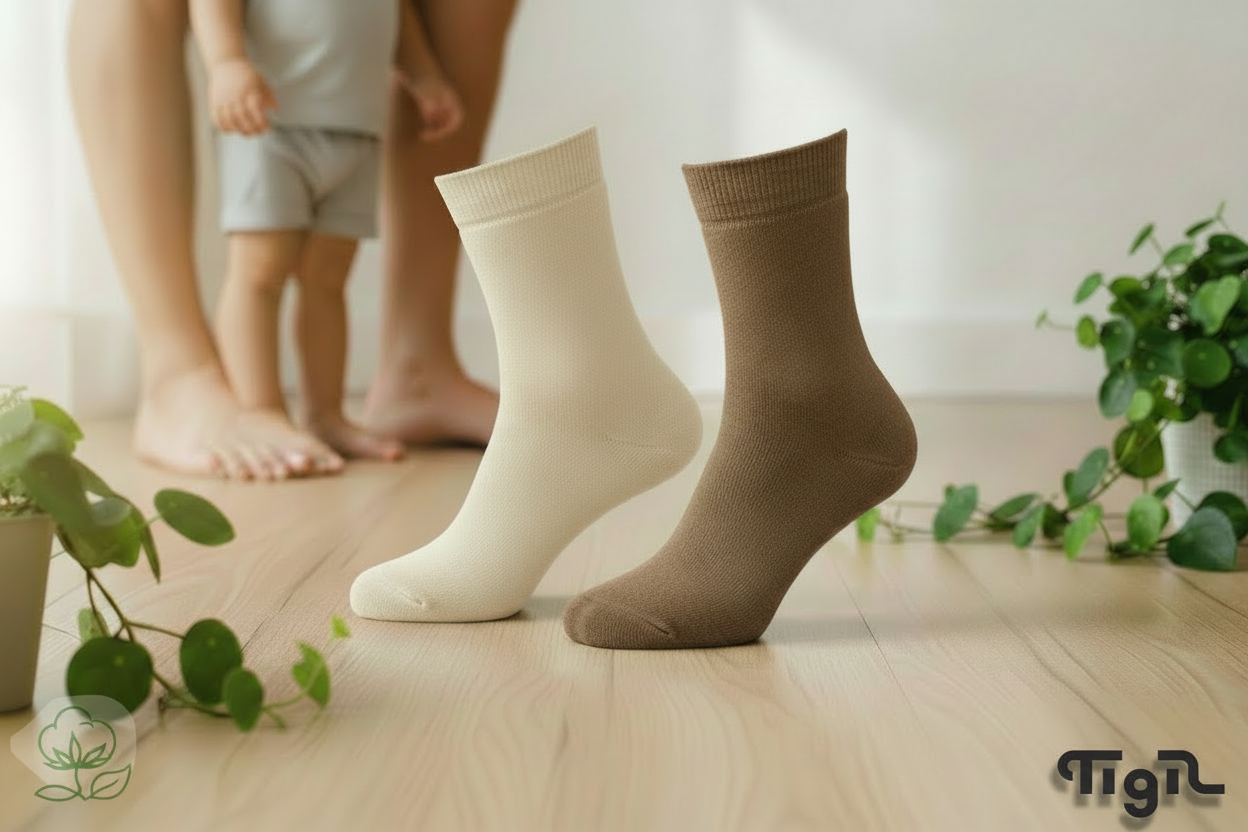 Chaussettes Opala bouclettes intégrales – crème/marron - lot de 2 paires – Image 2