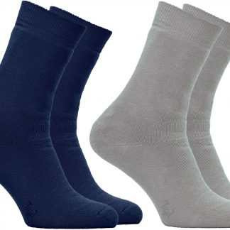 Chaussettes Opala bouclettes intégrales –marine/gris - lot de 2 paires