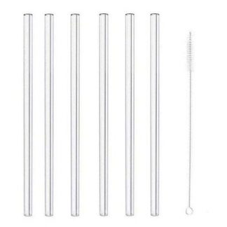 Pailles en verre lot de 6