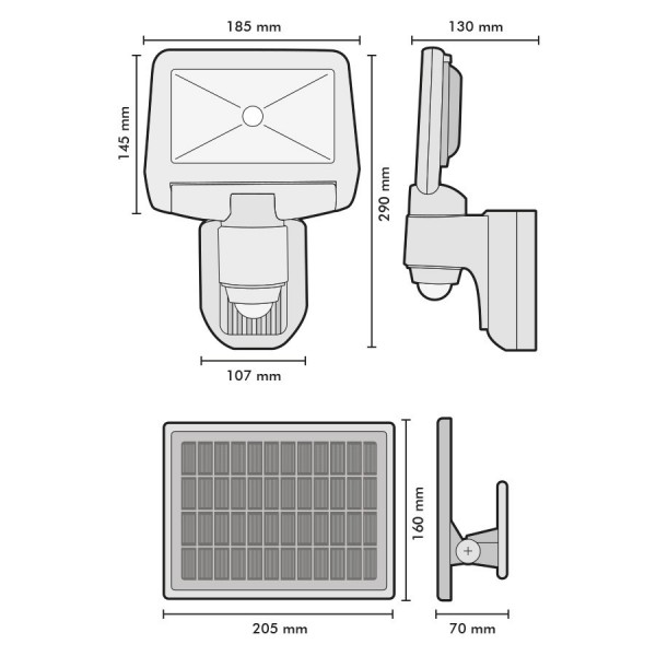 projecteur solaire autonome avec capteur de présence – Image 3